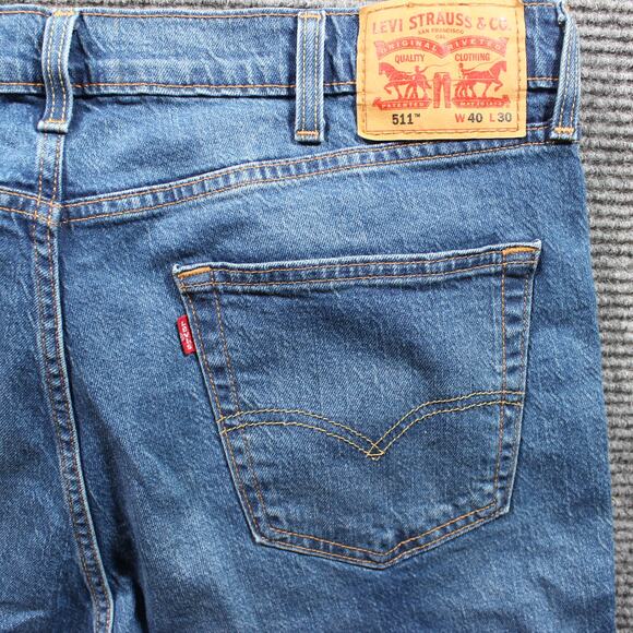 Levi's 511 Jeans Men's 40x30 Blue Slim Stretch - Picture 6 of 9